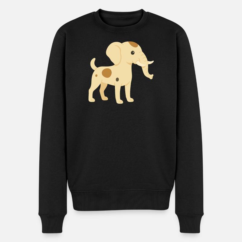 Elefant Hund Jack Russell - Männer Premium Bio Pullover - Schwarz