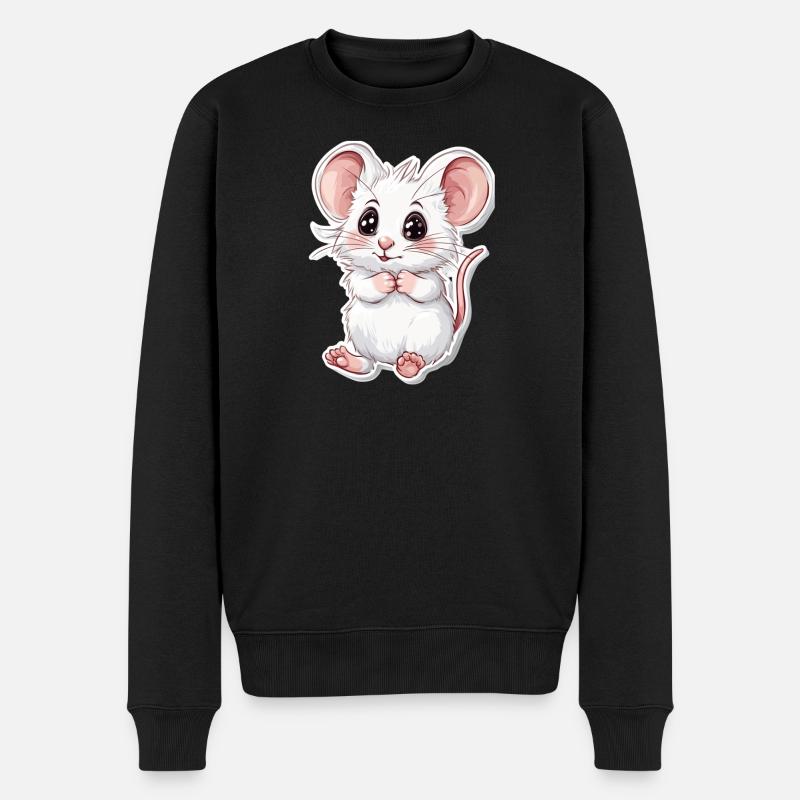 Maus - Männer Premium Bio Pullover - Schwarz
