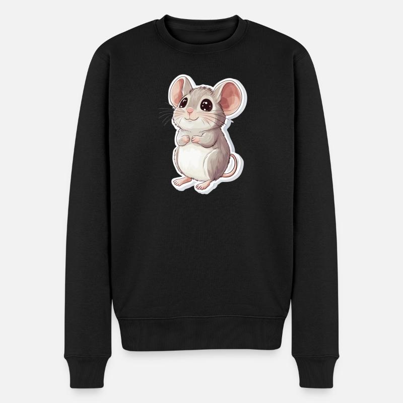 Maus - Männer Premium Bio Pullover - Schwarz