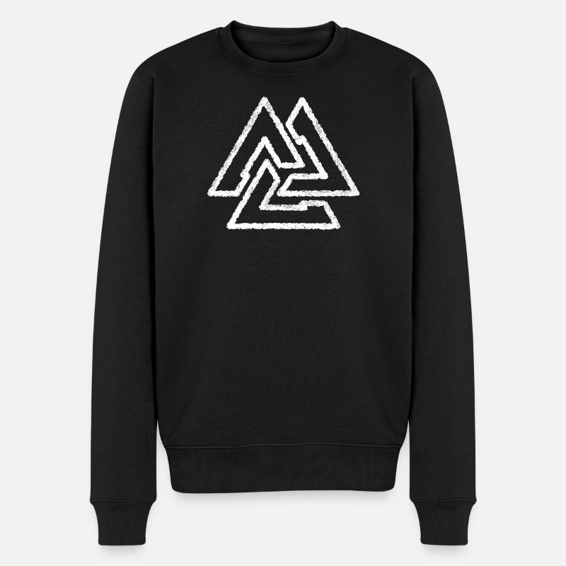 Valknut Wikinger Knoten - Männer Premium Bio Pullover - Schwarz