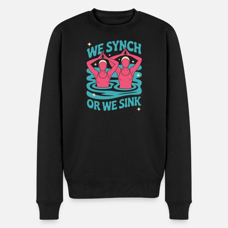Synchronschwimmen Kunstschwimmen Wassersport - Männer Premium Bio Pullover - Schwarz