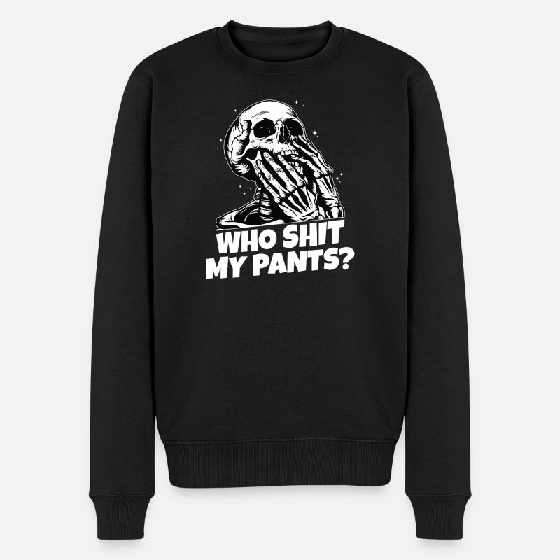 Who Shit My Pants? - Männer Premium Bio Pullover - Schwarz