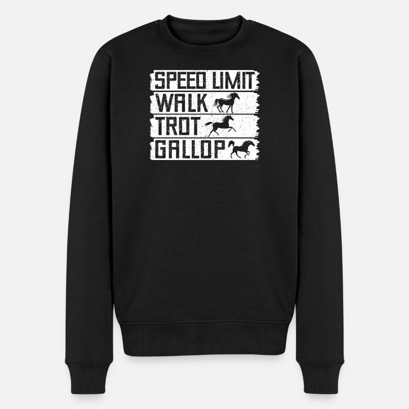 Equitation Marche Trot Galop Cavalier - Pull Premium bio Homme - noir