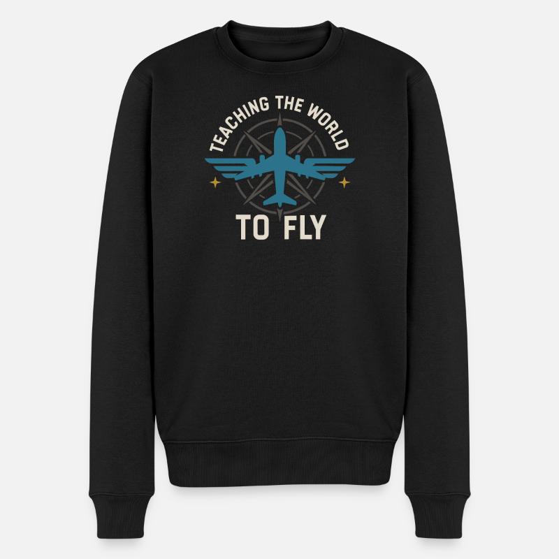 Fluglehrer Cfi Pilot Luftfahrtlehrer - Männer Premium Bio Pullover - Schwarz