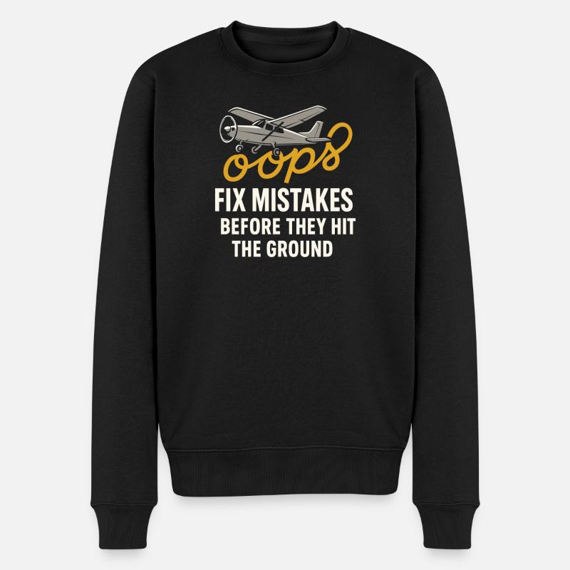 Fluglehrer Cfi Pilot Luftfahrtlehrer - Männer Premium Bio Pullover - Schwarz