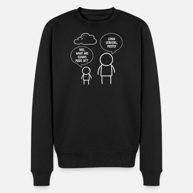 Papa Qu’est-ce que les clouds sont faits de serveurs Linux - Pull Premium bio Homme - noir