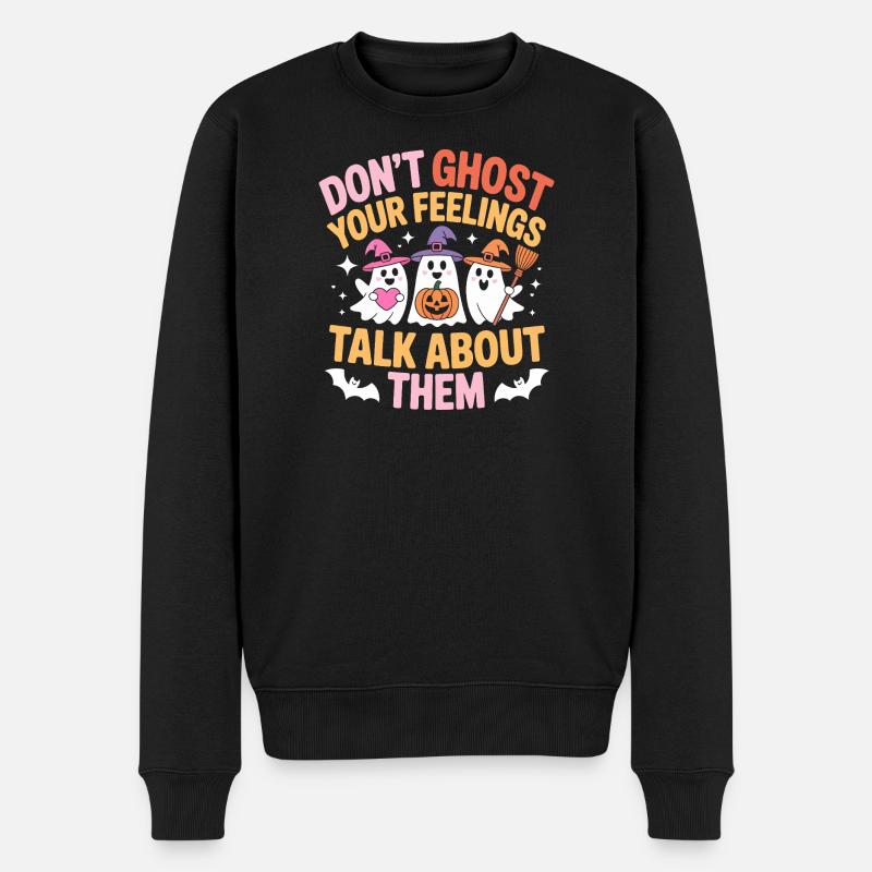 Ghosten Sie nicht Ihre Gefühle - Männer Premium Bio Pullover - Schwarz
