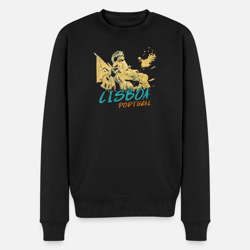 Arche Rua Augusta Lisbonne illustration - Pull Premium bio Homme - noir
