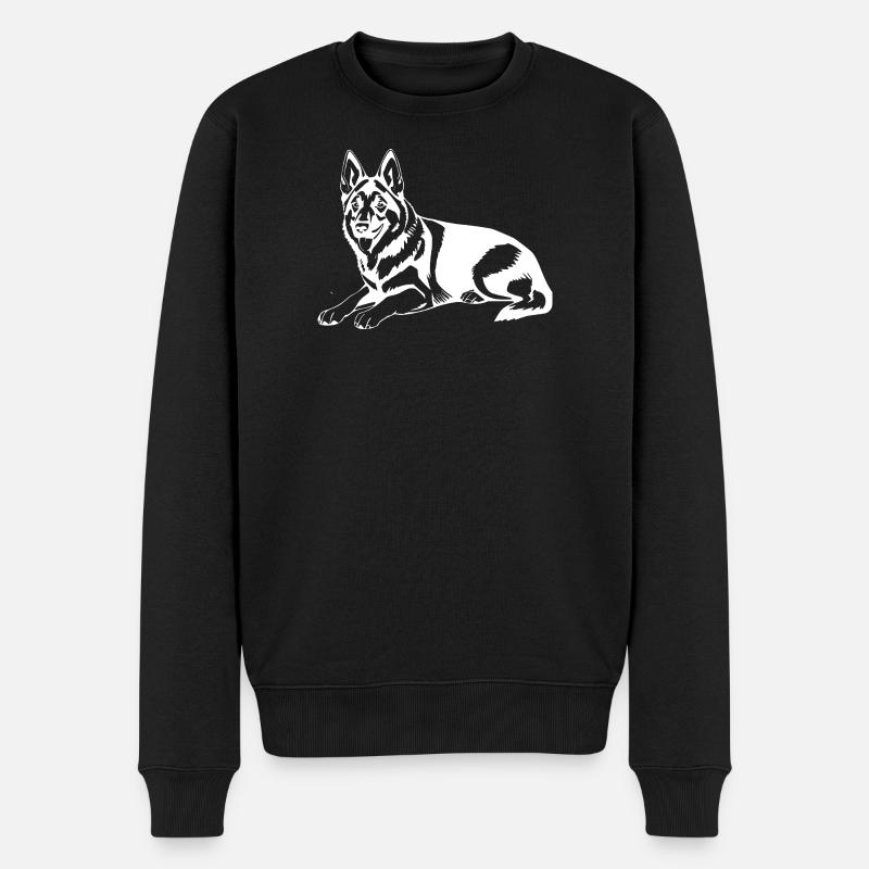 Schäferhund - Männer Premium Bio Pullover - Schwarz