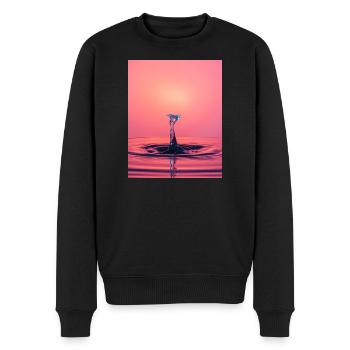 Flüssiger abstrakter Spritzer - Männer Premium Bio Pullover - Schwarz - Vorne - Nico (187cm)