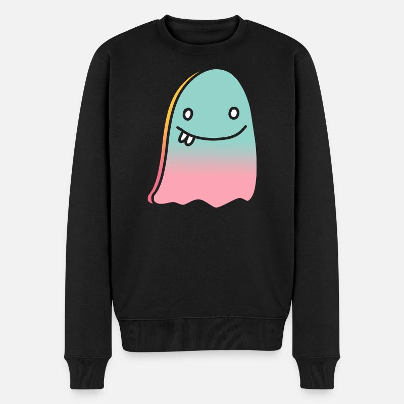 Dégradé de doodle fantôme - Pull Premium bio Homme - noir