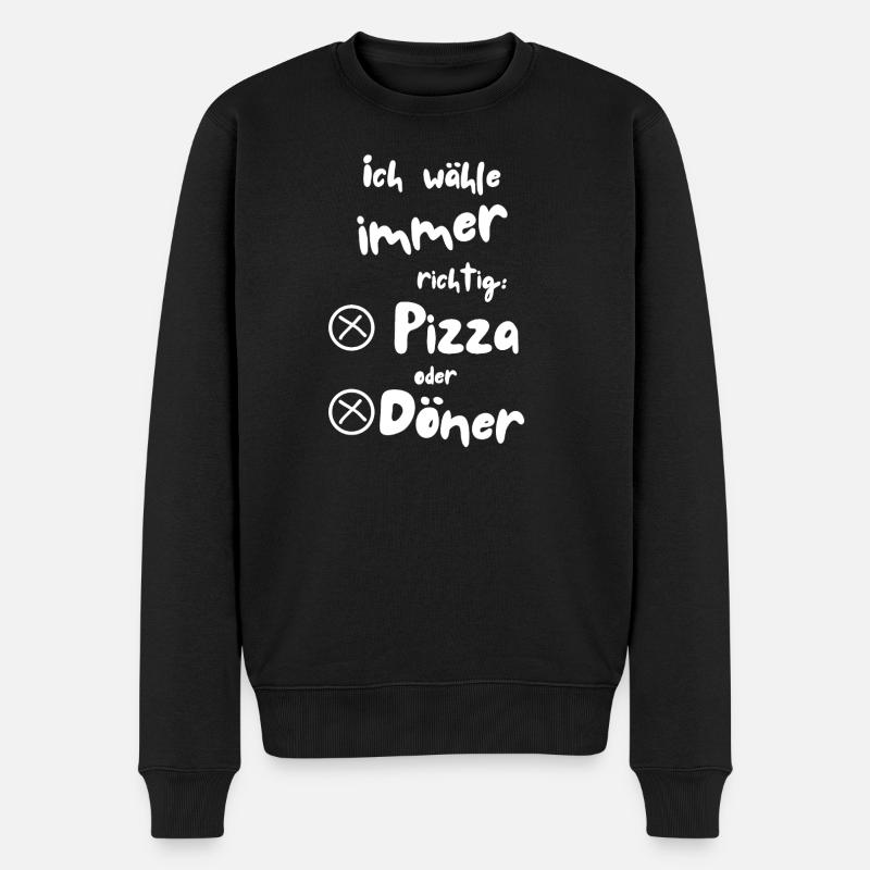 Je choisis la pizza ou le kebab - Pull Premium bio Homme - noir