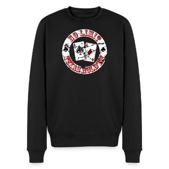 Poker Cards No Limit – Texas Hold'em Design - Men's Premium Organic Jumper - black - Front - Nico (187cm)