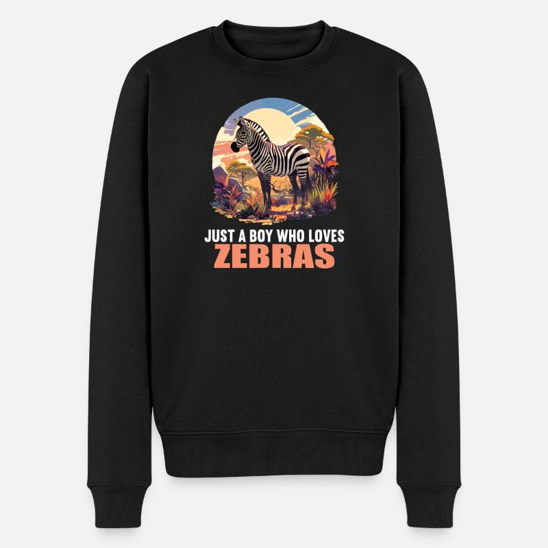 Zebras Zebra - Männer Premium Bio Pullover - Schwarz