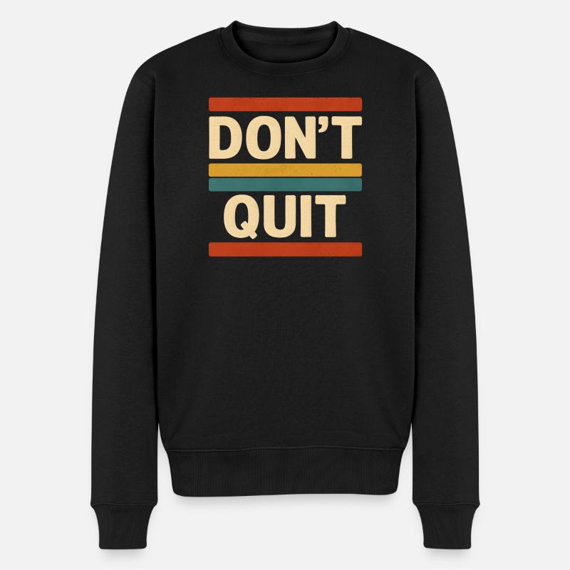 Dont Quit Retro Stripes - Männer Premium Bio Pullover - Schwarz