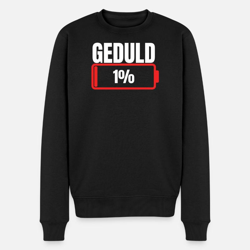 Patience 1 % batterie vide - Pull Premium bio Homme - noir
