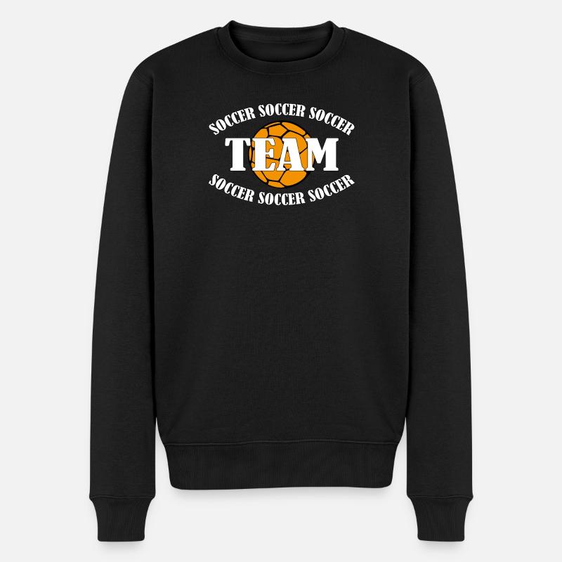 SOCCER TEAM - Männer Premium Bio Pullover - Schwarz