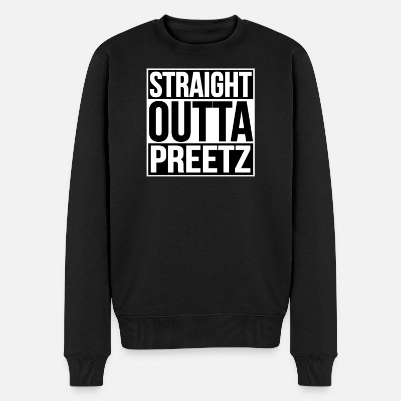 STRAIGHT OUTTA PREETZ - Männer Premium Bio Pullover - Schwarz