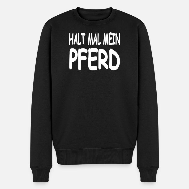 Pferde - Männer Premium Bio Pullover - Schwarz