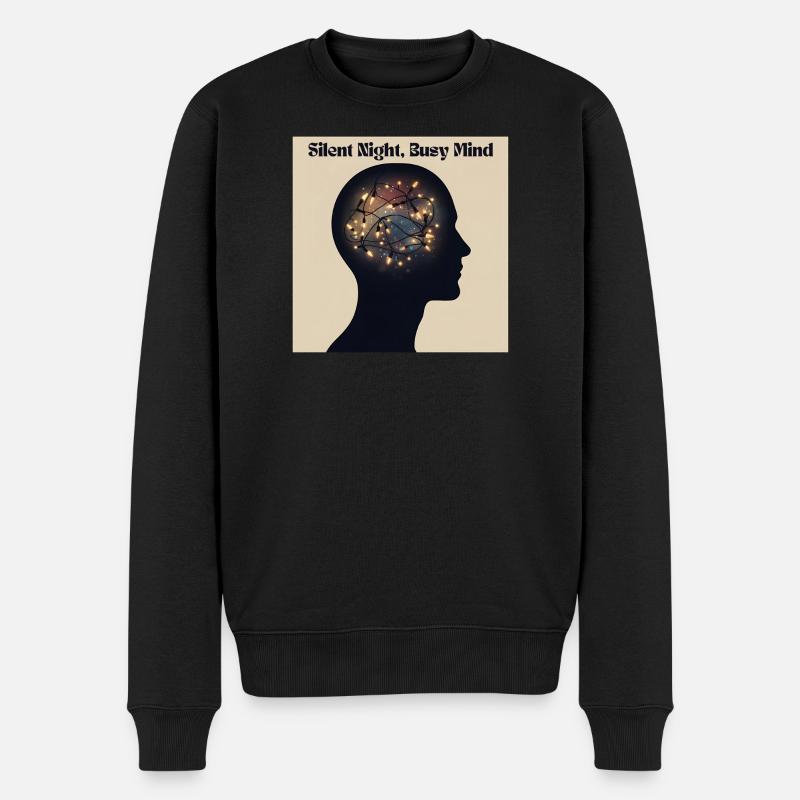 Stille Nacht, hektischer Geist - Männer Premium Bio Pullover - Schwarz