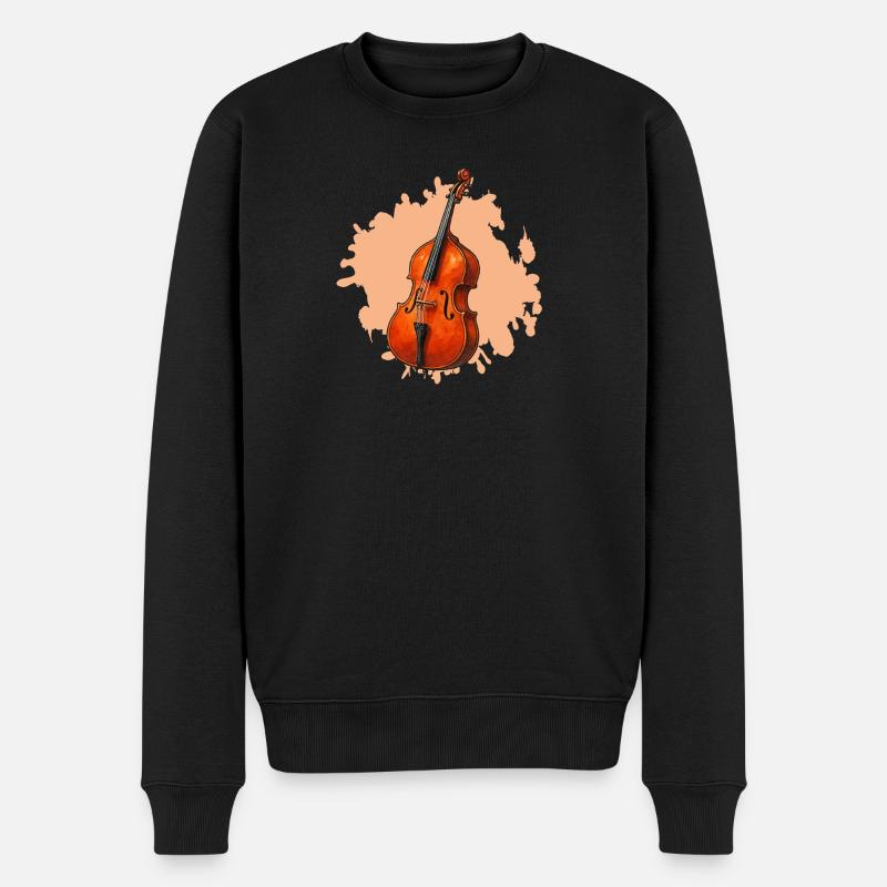 Orange Violoncelle Aquarelle - Pull Premium bio Homme - noir