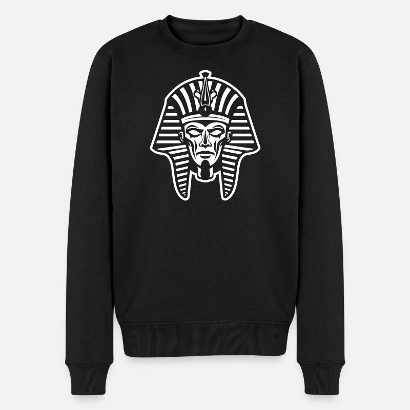 Pharao Symbol - Männer Premium Bio Pullover - Schwarz
