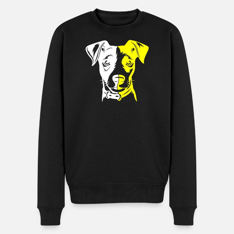 Jack Russel Terrier Hund Kopf - Männer Premium Bio Pullover - Schwarz