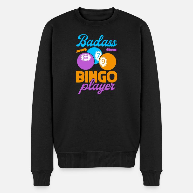 Jeu de bingo Badass Player Bingo - Pull Premium bio Homme - noir