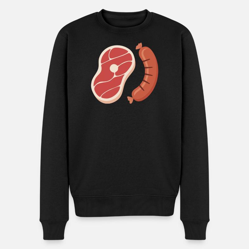 Grillen - Männer Premium Bio Pullover - Schwarz