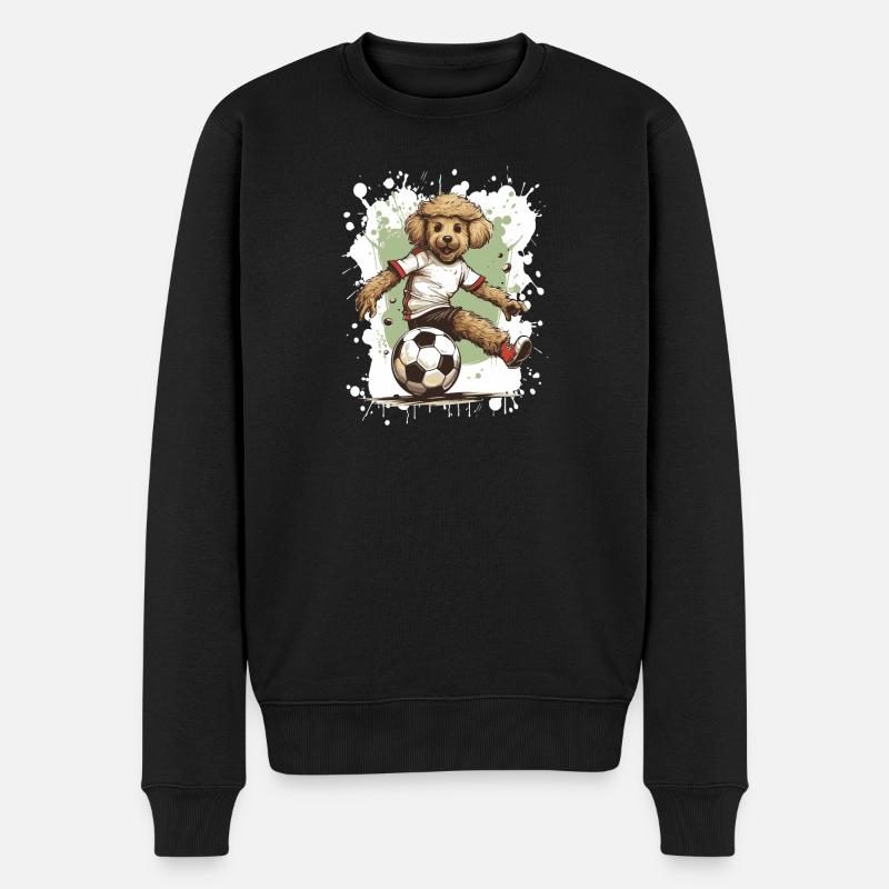 Caniche Chien Équipe de Football - Pull Premium bio Homme - noir