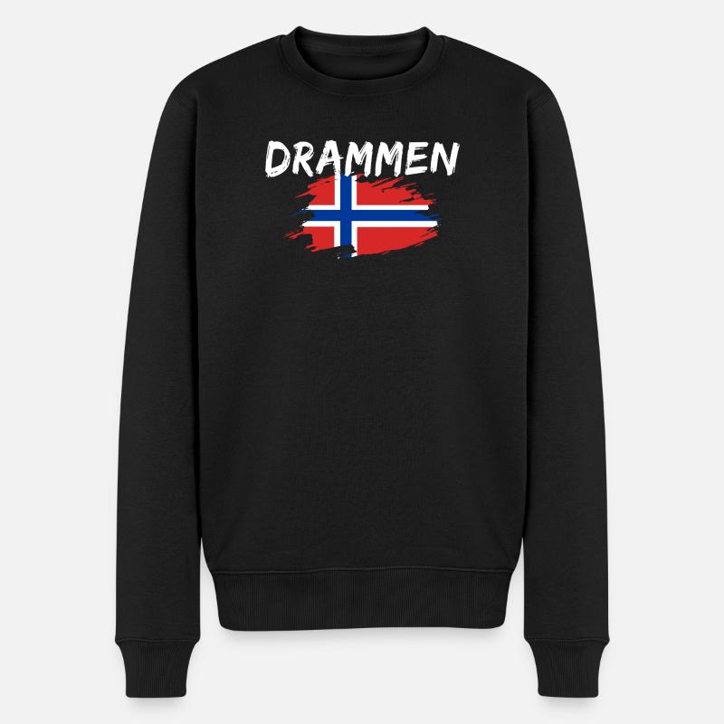 Drammen Norwegen - Männer Premium Bio Pullover - Schwarz