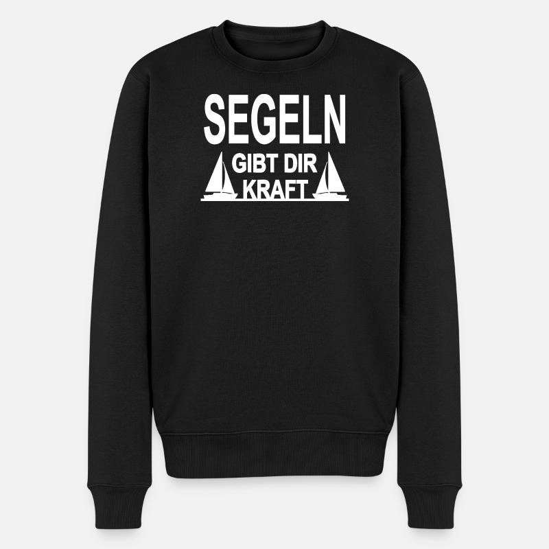 Segeln - Männer Premium Bio Pullover - Schwarz