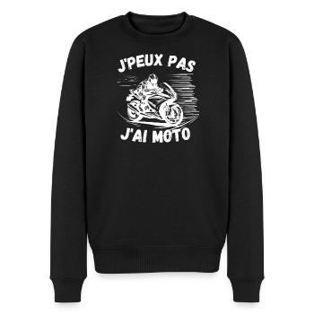 Motard, J’peux Pas J’ai Moto - Pull Premium bio Homme - noir - Devant - Nico (187cm)
