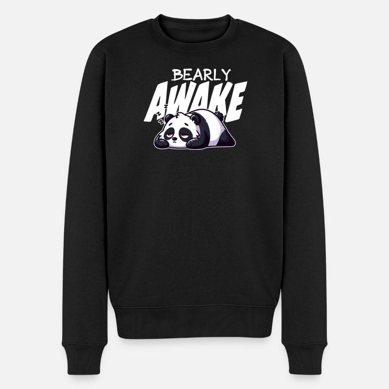 Bearly Awake Panda Illustration - Pull Premium bio Homme - noir