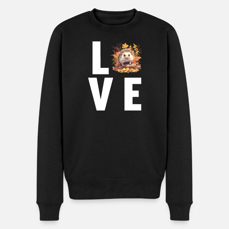 Igel - Männer Premium Bio Pullover - Schwarz