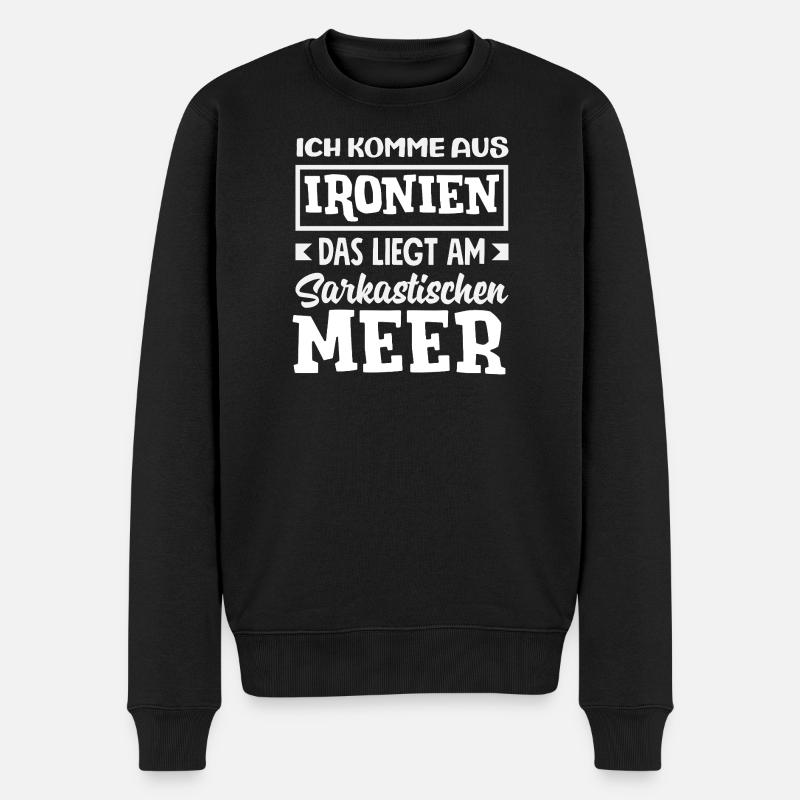 Je viens des ironies – Mer sarcastique - Pull Premium bio Homme - noir