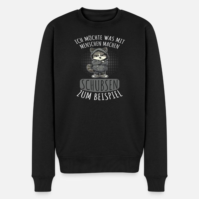Les gens poussent des paroles drôles - Pull Premium bio Homme - noir