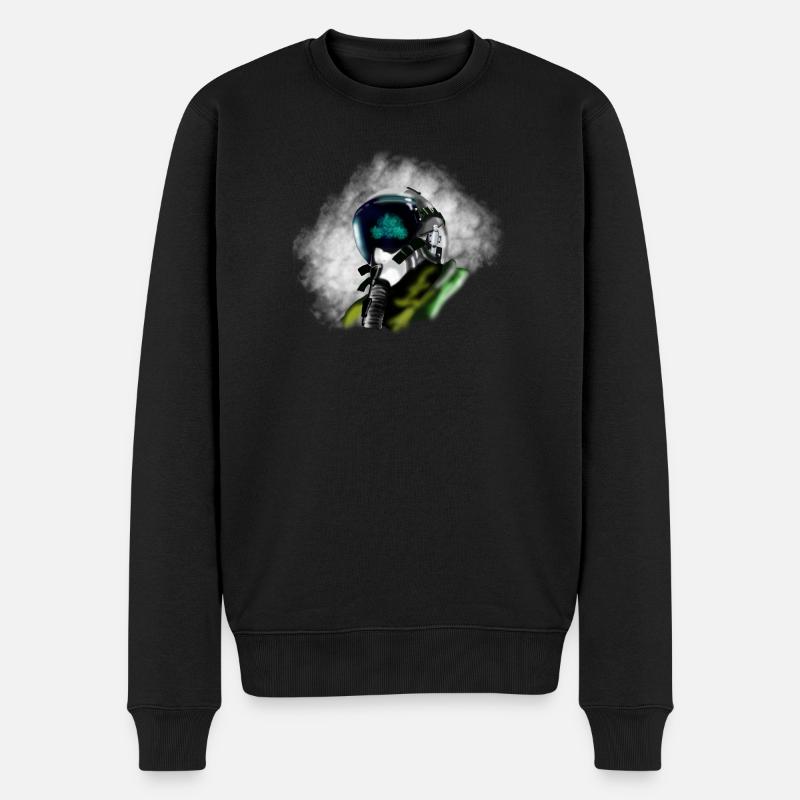 Jet Pilot - Männer Premium Bio Pullover - Schwarz