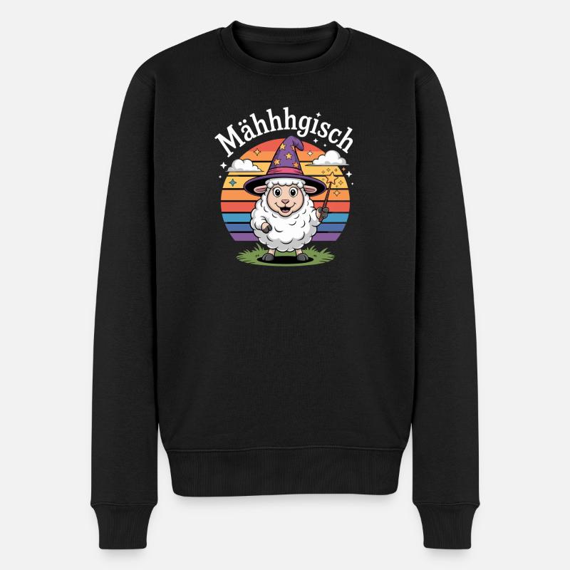 Mouton Mowgish Magicien Arc-en-ciel - Pull Premium bio Homme - noir