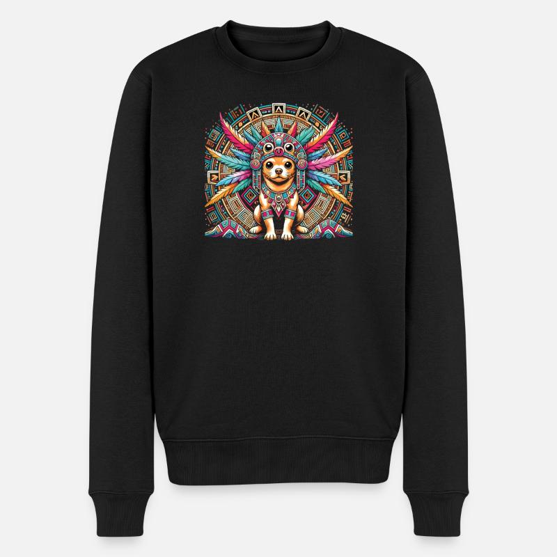Chien aztèque à plumes - Pull Premium bio Homme - noir