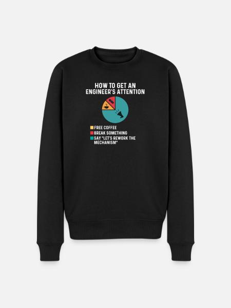 Engineer’s Attention Free Coffee Rework Mechanism - Men's Premium Organic Jumper - black