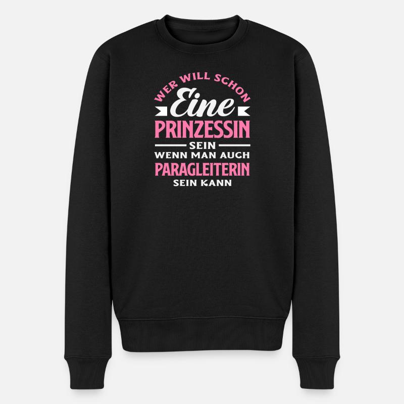 Prinzessin Gleitschirm Abenteuer Paragliding - Männer Premium Bio Pullover - Schwarz