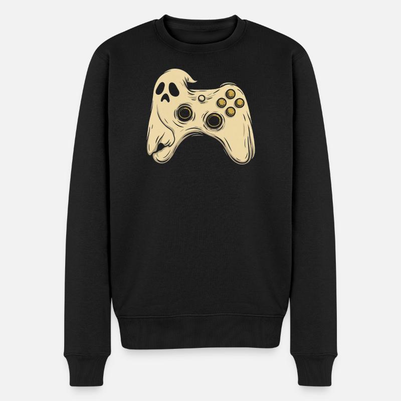Geisterpad Retro Arcade - Männer Premium Bio Pullover - Schwarz