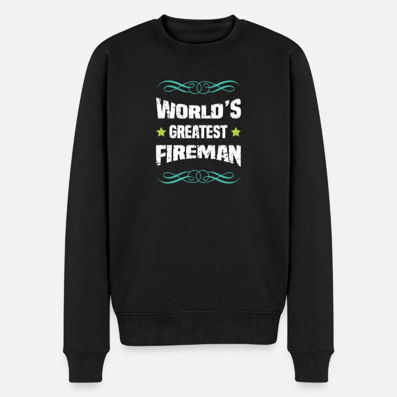 Le meilleur pompier du monde - Pull Premium bio Homme - noir