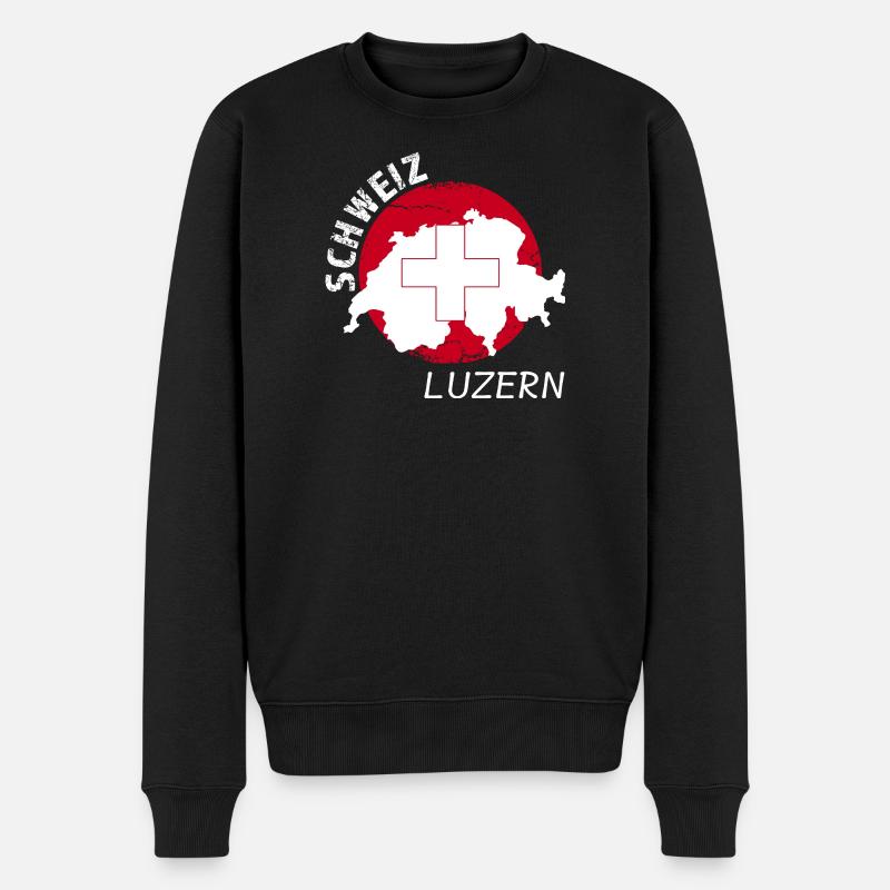 Luzern - Männer Premium Bio Pullover - Schwarz