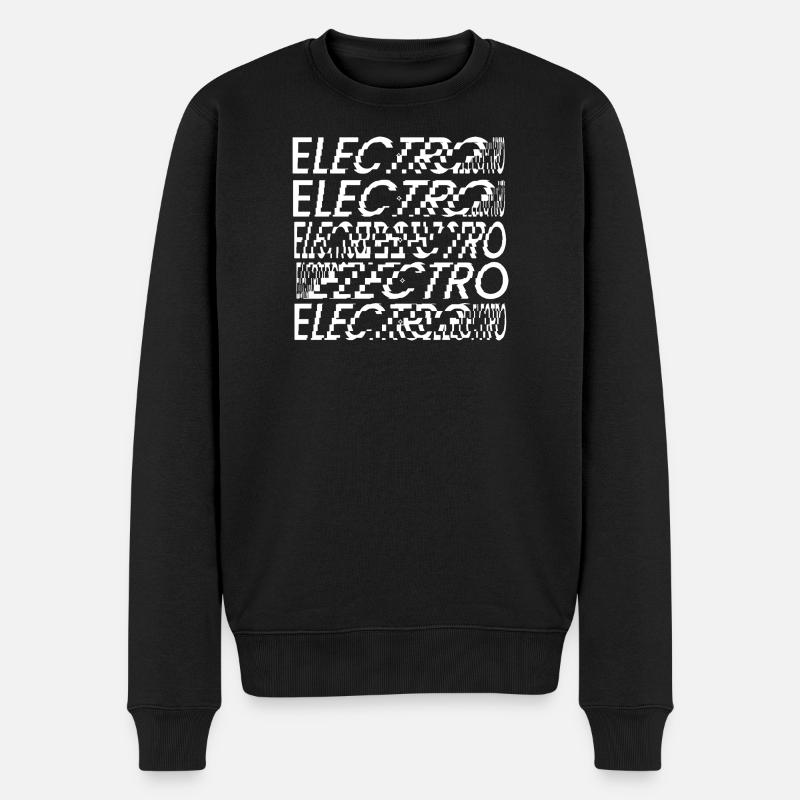 Électro-typographie Glitch - Pull Premium bio Homme - noir