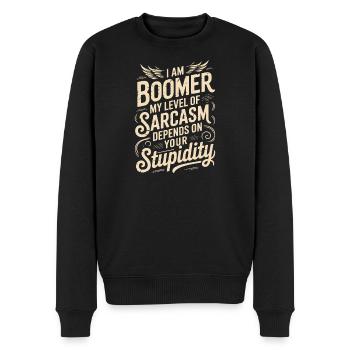 Sarcasme boomer disant conception de chemise - Pull Premium bio Homme - noir - Devant - Nico (187cm)