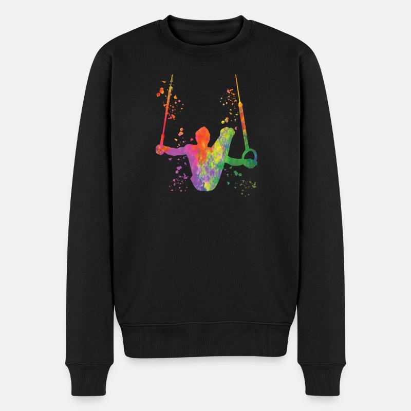 Kunstturner Ringe Kunstturnen - Männer Premium Bio Pullover - Schwarz