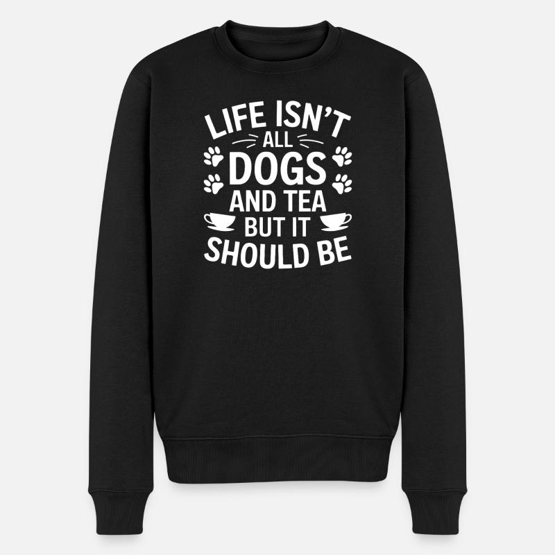 Tee Spruch Hunde Lustiges Tee Geschenk - Männer Premium Bio Pullover - Schwarz