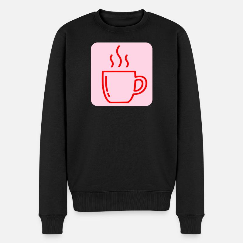 KAFFEE TASSE KAFFEETRINKERIN - Männer Premium Bio Pullover - Schwarz